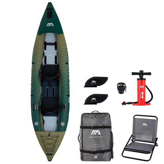 Aqua Marina Caliber Angelkajak 2/1 Personen Luftkajak Mit Drop-Stitch Boden – Bild 2