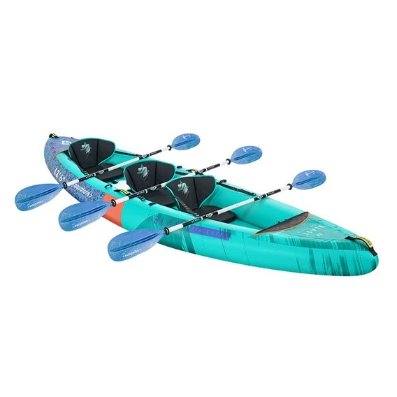 Aquatone Blast 13.6 Aufblasbares 3 Personen Kajak Set Luftboot – Bild 2