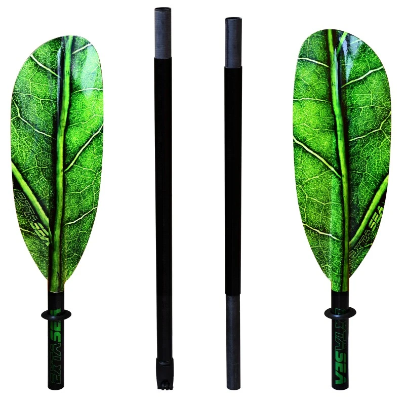 ExtaSea Leaf Vario Fiberglas Doppelpaddel Kajak Paddel 4-teilig Inkl. Tasche – Bild 2