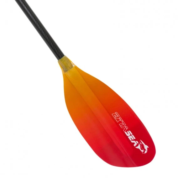 ExtaSea Pro-XL Carbon Vario Doppelpaddel | 220-240cm | 4-teilig | Red-yellow – Bild 5