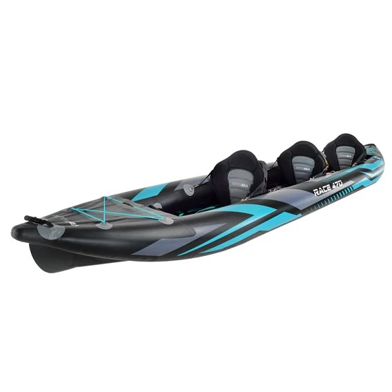 Extasea Race 470 3er Drop-Stitch Kajak Aufblasbar Luftboot Schlauchboot Blau